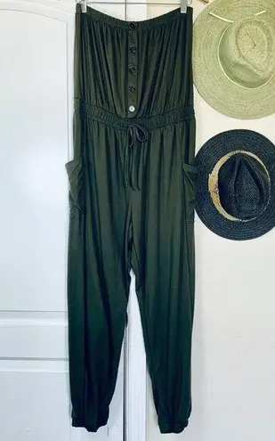 NWT 205 Collins by Forever 21 Hunter Green Military Style Romper/Jumpsuit | XL