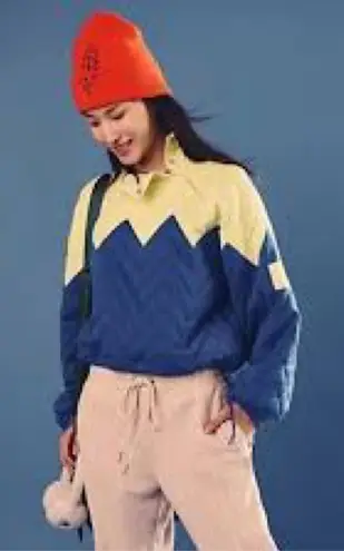 NWT Free People Pullover Zig Zag Dandelion Combo XL Blue