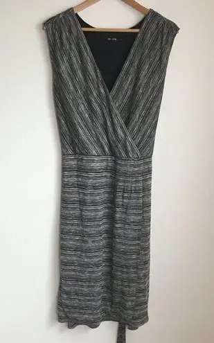 Nic+Zoe Faux Wrap Belted Knit Sleeveless Midi Dress Womens Size XL Lined