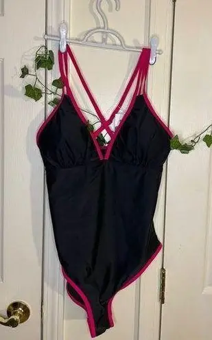 One Piece Black hot pink  swim