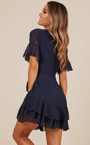 Showpo | NAVY KNOW WHAT YOU WANT DRESS SWISS DOTS RUFFLE SKIRT MINI SIZE 0