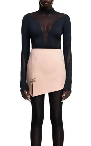 NWT H&M x MUGLER wool mini skirt antique pink Size 0