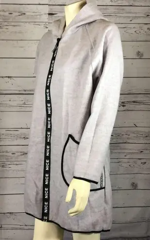 Millen charm Burgundy" free cut with a zipper with a hood gray size medium