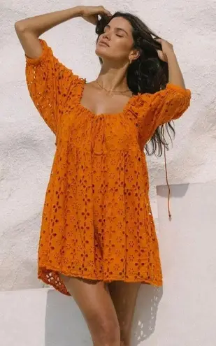 Kinga Csilla The Medina Broderie Anglaise Lace Liberty Orange Mini Size undefined