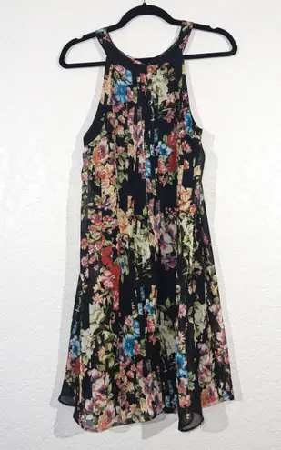 Betsey Johnson Floral Chiffon Halter Swing Dress Size 8