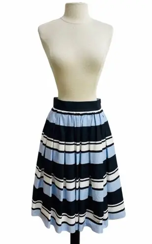 Dolce & Gabbana BLUE/WHITE STRIPED MIDI SKIRT