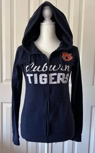 AU Auburn Tigers Full Zip Embroidered Hoodie Jacket ~ Women’s Size Small Blue