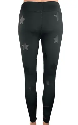 Terez Women's Black Star Pattern Mid Rise Athletic Fitness Sport Leggings Size S