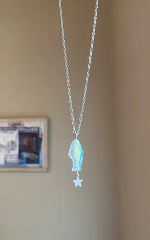 Handmade quality Czech glass fish & star boho funky fairy necklace🌀🐟💚