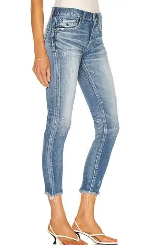 Moussy Vintage Diana Distressed Cropped Skinny Jeans with Fringed Hem size 25