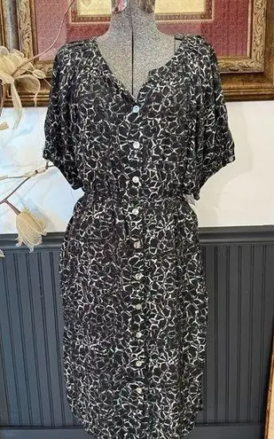 Karen Kane NWT Mother Of Pearl Button Front Abstract Print Dress ~ Sz Medium 💚🍄