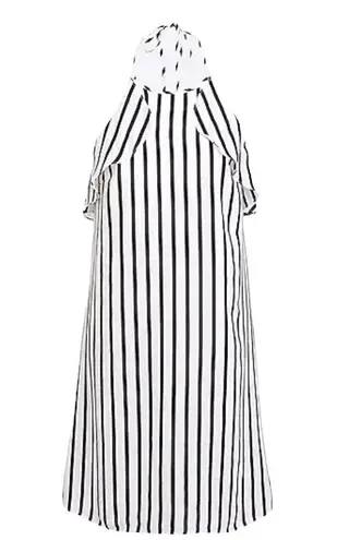 J.Crew  Dress Halter Striped Ruffle Mini Navy White Size XS NWT