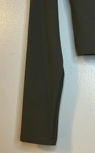 CRZ Yoga Olive Green Long Sleeve Fitted Crop Blouse