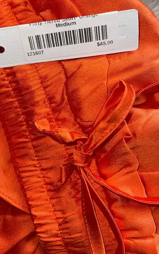 Boutique Orange Tiered Skort Satin