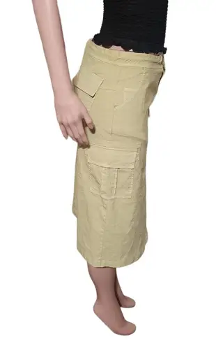 Pulp women cargo midi nylon adjustable waist tan skirt M Yellow Size M