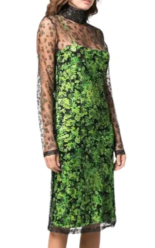 NEW Stine Goya Ibi Floral Pointilism Mesh Overlay Dress with Flaw Size XS