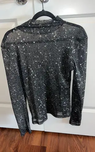 MANGOPOP Long Sleeve Star Mesh Top