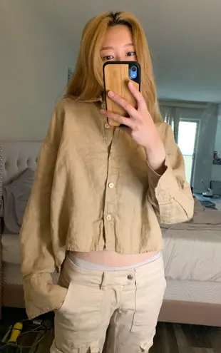 ZARA Khaki Button Down