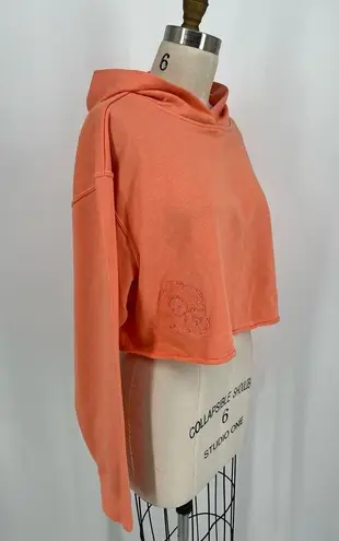 Nike  Mama Pullover Hoodie Sz M Coral Pink Cropped Long Sleeve Hood Relaxed