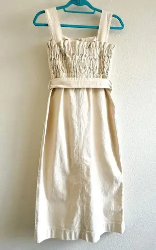 Nanushka Sally Denim Creme Midi Dress XS