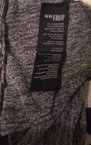 Wilfred Free Trentini Gray Black Space Dye Relaxed Fit Top $54 EUC XS