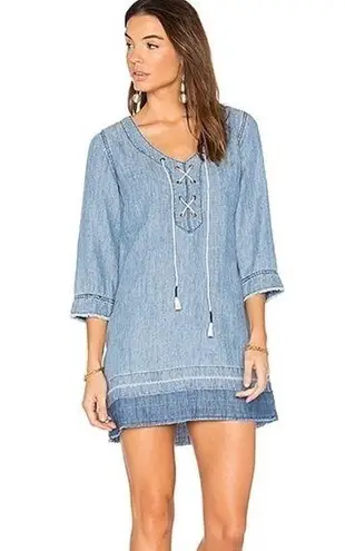 Michael Stars  Chambray Tencel Lace Up Dress