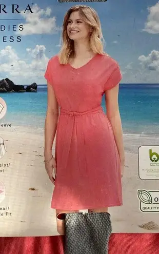 Serra Pink Swim Coverup V-Neck Short Sleeve