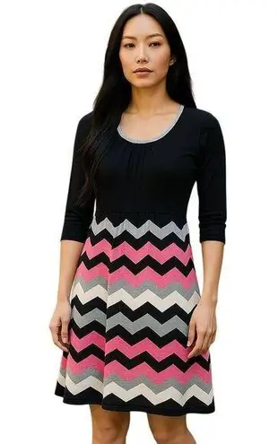 Milly of New York Sparkle Zig Zag Dress Black Size M
