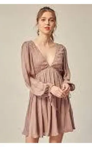 C'ISA Tie Back Babydoll Mini Dress GOTH WHIMSY FAIRY GRUNGE Size Medium M Plum Purple