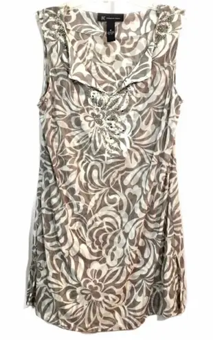 INC International Concepts Embellished Sheer Nylon Tunic Top Size Medium