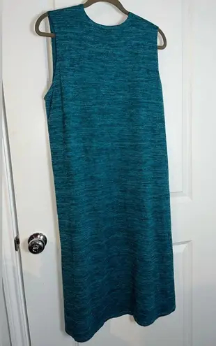 LuLaRoe Sz L Sleeveless Turquoise Side Slit Loose Comfortable Long Cardigan Dust