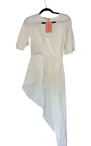 Cult Gaia Selena Asymmetrical Wrap Top Off White Size XS Linen Minimal Lagenlook