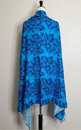 Boho Beachy Blue Floral Sarong or Beach Blanket Size undefined