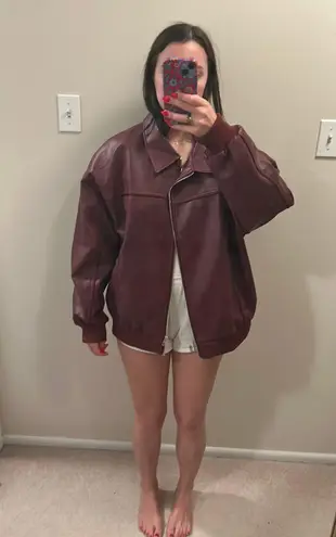 Princess Polly Oversized Leather Jacket Red $40 From Kate