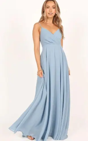 Petal and Pup  Flourish Light Blue Bridesmaid Maxi Dress L