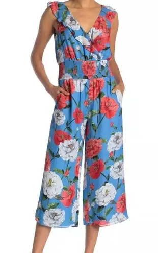 Parker  NWT Elara floral ruffle silk blend jumpsuit 2