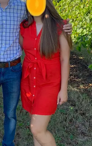 Greylin Red Button Down Dress