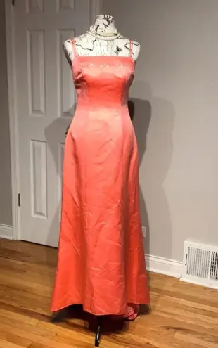 Alfred Angelo Colorful Coquette Formal Evening Prom High Low Satin Bead Evening Colorful Formal Vintage y2k mermaid embellished Orange π