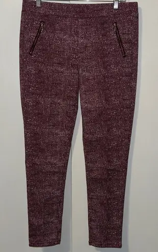 Love Fire Burgundy Pants w Micro Tweed Print Women’s Juniors 11 Stretch Red Size undefined