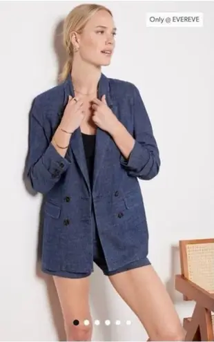 Evereve Alexa Jean Cotton Blazer in Blue Small
