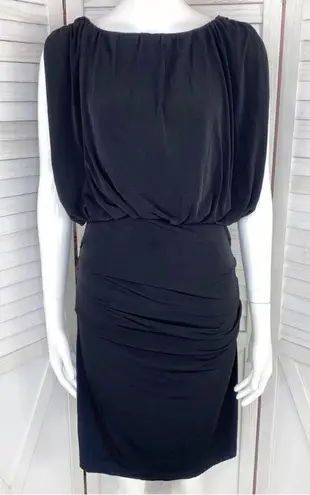 Enfocus Studio Ruched Mini Dress Black Sheath Sleeveless Blouson Top 8