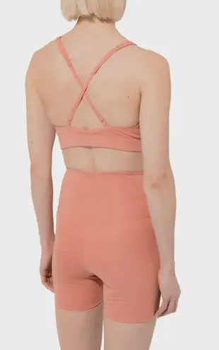 Girlfriend Collective Peach High Neck Cross Back Sports Bra