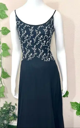 Tiffany Designs Tiffany Design Silk Vintage 1990’s Leaf Vine Black Gown Dress