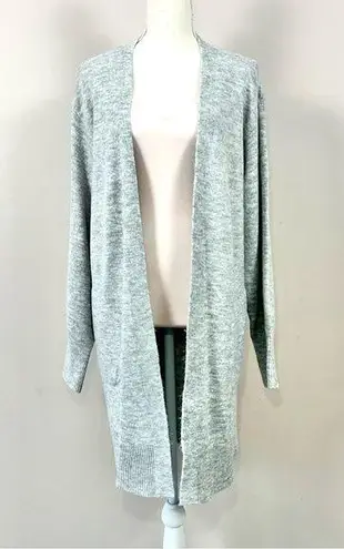 Nine West Light Gray Open Front Long Cardigan