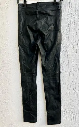IRO Mid Rise Lambskin Leather Slim Fit Skinny Pants Black Women's Size 26 / US 2