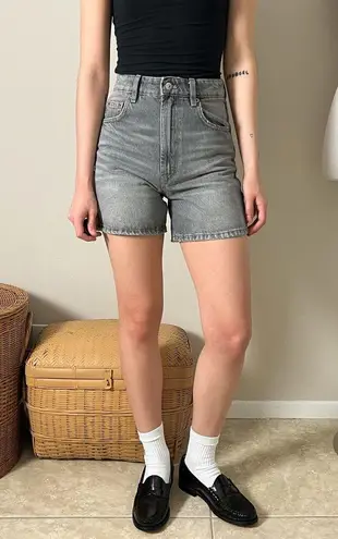 ZARA  gray high waisted denim jean mom shorts