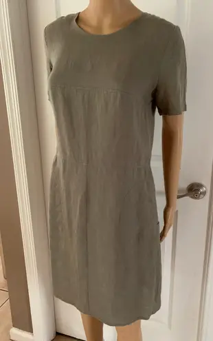 EUC Linen Dress Short Sleeve Tan