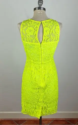 J.Crew  Collection Neon Yellow Lace Sheath Dress