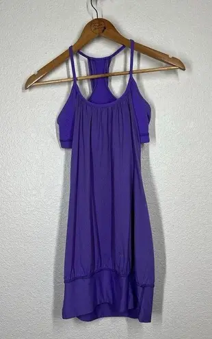 Lululemon  No Limits Tank Top Size 4 Purple Built In Bra Layered