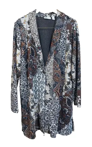 Susan Graver Duster Jacket Size 1X Stretch Knit Goblincore Cottage Earthy Artsy